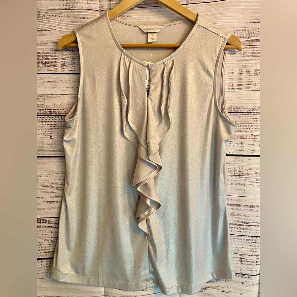 Christopher & Banks, new with tags, silver tank size medium.